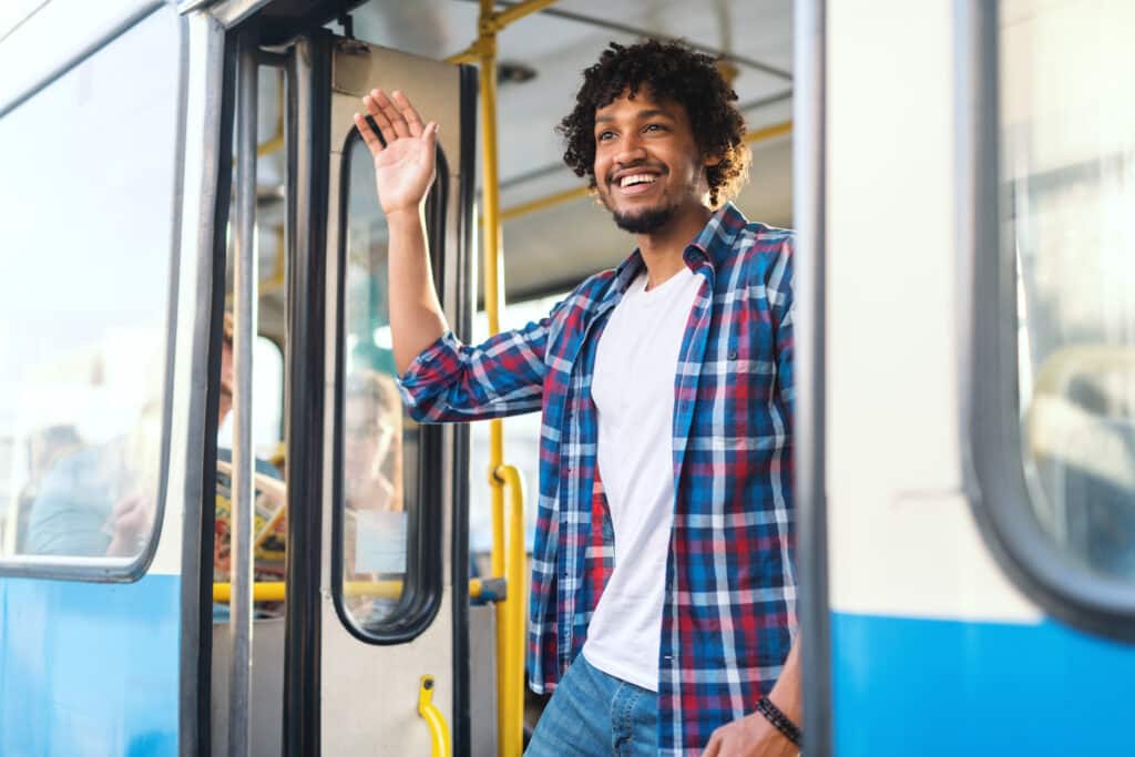 Boarding Or Disembarking A Bus