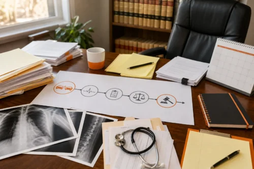 Calendar and legal paperwork illustrating how long a personal injury case takes in Utah