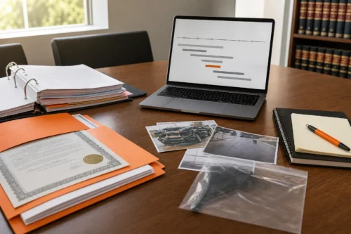 Desk with legal documents explaining how to file a wrongful death lawsuit in Utah