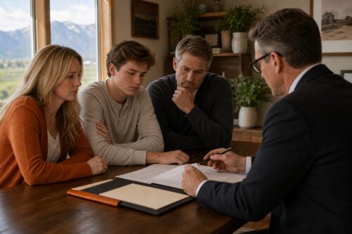 Utah family meeting with an attorney to learn what a wrongful death claim is